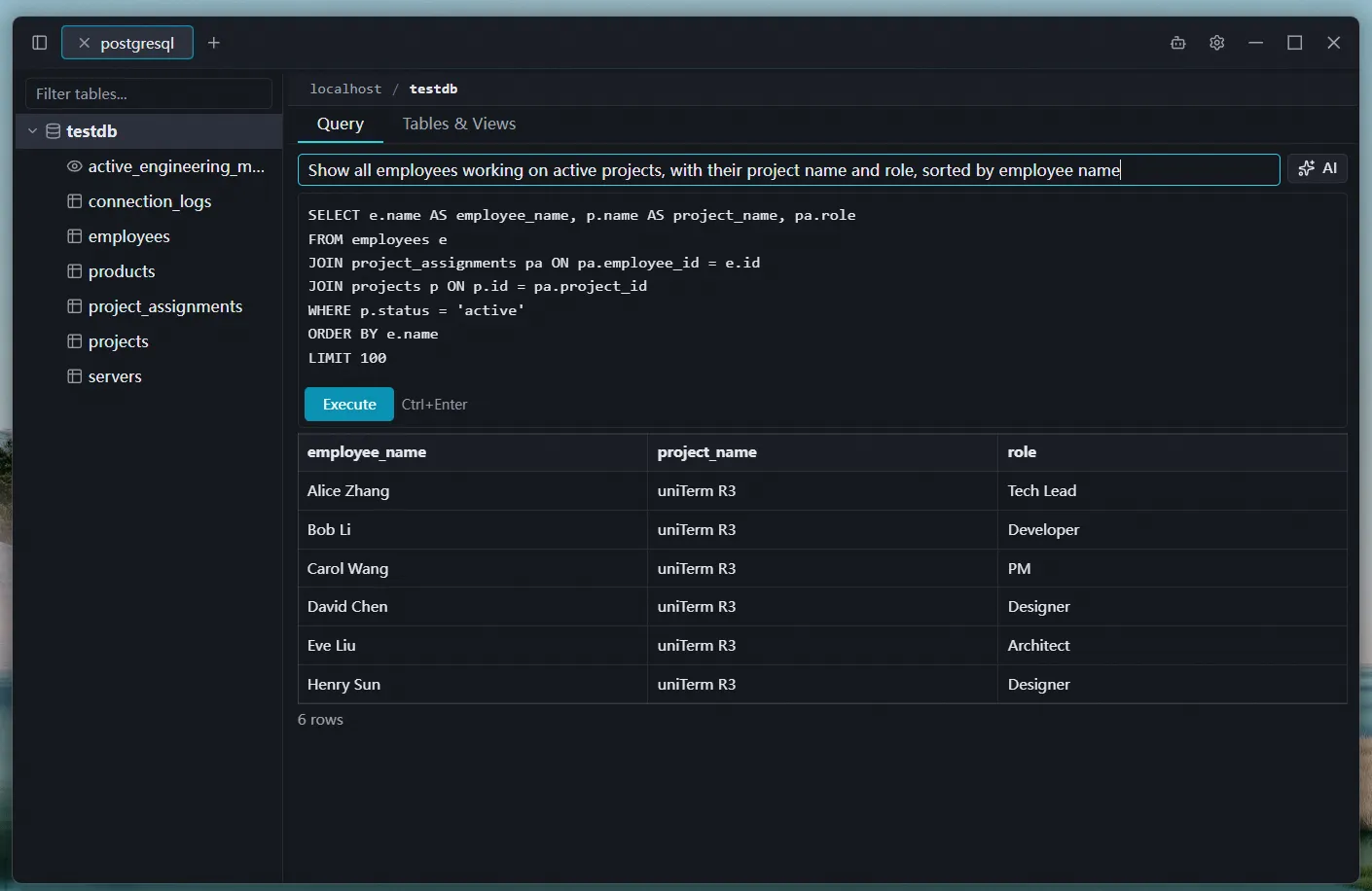 Database browser