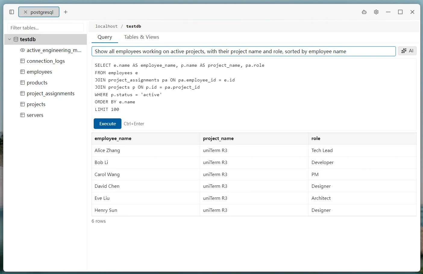 Database browser